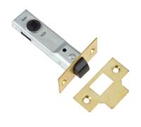 Diall Polished Brass Effect Metal Tubular Mortice Latch (L)76mm