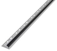 Diall Polished Chrome Effect 12.5mm Round Aluminium External Edge Tile Trim, (W)29mm
