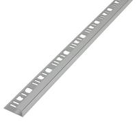 Diall Polished Chrome Effect 8mm Straight Aluminium External Edge Tile Trim, (W)22mm