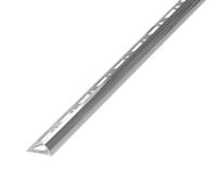 Diall Polished Chrome Effect 9mm Round Aluminium External Edge Tile Trim, (W)27mm