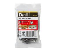 Diall Pozidriv Countersunk A2 Stainless Steel Screw (Dia)4.8mm (L)38mm, Pack Of 25