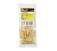 Diall Pozidriv Countersunk Brass Wood Screw (Dia)4mm (L)50mm, Pack Of 25