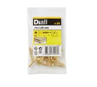 Diall Pozidriv Countersunk Brass Wood Screw (Dia)4mm (L)25mm, Pack Of 25