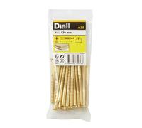 Diall Pozidriv Countersunk Brass Wood Screw (Dia)5mm (L)70mm, Pack Of 25