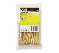Diall Pozidriv Countersunk Brass Wood Screw (Dia)6mm (L)80mm, Pack Of 25