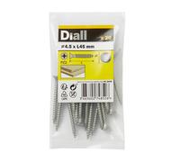 Diall Pozidriv Double-Countersunk A2 Stainless Steel Wood Screw (Dia)4.5mm (L)45mm, Pack Of 20