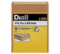 Diall Pozidriv Double-Countersunk A2 Stainless Steel Wood Screw (Dia)4.5mm, Pack Of 200