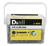 Diall Pozidriv Double-Countersunk A2 Stainless Steel Wood Screw (Dia)4mm (L)40mm, Pack Of 500