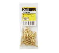 Diall Pozidriv Double-Countersunk Brass Wood Screw (Dia)5mm, Pack Of 25