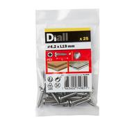 Diall Pozidriv Pan Head A2 Stainless Steel Screw (Dia)4.2mm (L)19mm, Pack Of 25