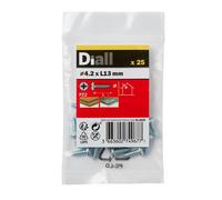 Diall Pozidriv Pan Head Zinc-Plated Carbon Steel Screw (Dia)4.2mm (L)13mm, Pack Of 25