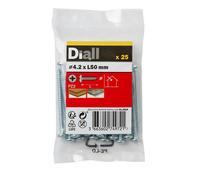 Diall Pozidriv Pan Head Zinc-Plated Carbon Steel Screw (Dia)4.2mm (L)50mm, Pack Of 25