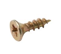 Diall Pz Double-Countersunk Yellow-Passivated Steel Wood Screw (Dia)3.5mm (L)12mm, Pack Of 100