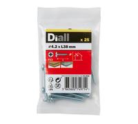 Diall Pz Pan Head Zinc-Plated Hardened Steel Self-Drilling Screw (Dia)4.2mm (L)38mm, Pack Of 25
