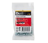 Diall Pz Pan Head Zinc-Plated Hardened Steel Self-Drilling Screw (Dia)4.8mm (L)19mm, Pack Of 25