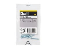 Diall Raised-Countersunk Zinc-Plated Carbon Steel Switch Box Screw (Dia)3.5mm (L)25mm, Pack Of 4