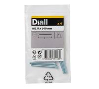 Diall Raised-Countersunk Zinc-Plated Carbon Steel Switch Box Screw (Dia)3.5mm (L)40mm, Pack Of 4