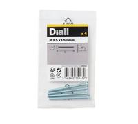 Diall Raised-Countersunk Zinc-Plated Carbon Steel Switch Box Screw (Dia)3.5mm (L)50mm, Pack Of 4