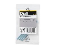 Diall Raised-Countersunk Zinc-Plated Carbon Steel Switch Box Screw (Dia)3.5mm (L)75mm, Pack Of 4