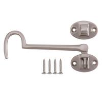 Diall Satin Nickel-Plated Galvanised Brass Cabin Hook, (L)130mm