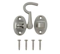 Diall Satin Nickel-Plated Galvanised Zamak Cabin Hook, (L)70mm