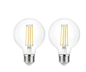 DIALL Set of 2 Large Globe 3.4W 470lm Warm White LED Filament Light Bulb 2700 Kelvin