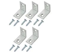 Diall Silver Effect Mild Steel Corner Plate (L)25mm (W)25.5mm, Pack Of 20