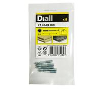 Diall Torx Yellow-Passivated Carbon Steel Dowel Screw (Dia)4mm (L)30mm, Pack Of 5