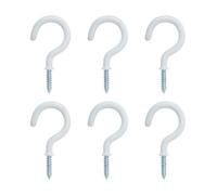 Diall White Extra Large Cup Hook (L)56mm, Pack Of 6