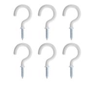 Diall White Large Cup Hook (L)46.5mm, Pack Of 6