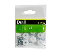 Diall White Ldpe & Steel Protection Pad (Dia)17mm, Pack Of 8