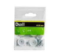 Diall White Ldpe & Steel Protection Pad (Dia)25mm (L)13mm, Pack Of 4