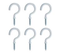 Diall White Medium Cup Hook (L)20mm, Pack Of 6