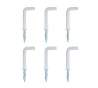 Diall White Medium Cup Hook (L)39.5mm, Pack Of 6