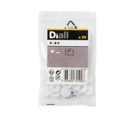 Diall White Plastic Decorative Snap Cap (Dia)8mm, Pack Of 20