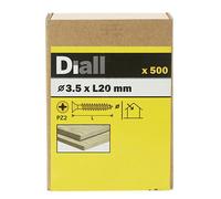 Diall Yellow-Passivated Carbon Steel Screw (Dia)3.5mm (L)20mm, Pack Of 500