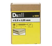 Diall Yellow-Passivated Carbon Steel Screw (Dia)3.5mm (L)25mm, Pack Of 500