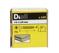 Diall Yellow-Passivated Carbon Steel Screw (Dia)3mm (L)16mm, Pack Of 100