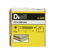 Diall Yellow-Passivated Carbon Steel Screw (Dia)3mm (L)25mm, Pack Of 100