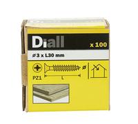 Diall Yellow-Passivated Carbon Steel Screw (Dia)3mm (L)30mm, Pack Of 100