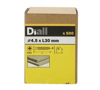 Diall Yellow-Passivated Carbon Steel Screw (Dia)4.5mm (L)30mm, Pack Of 500