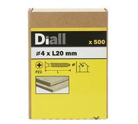 Diall Yellow-Passivated Carbon Steel Screw (Dia)4mm (L)20mm, Pack Of 500
