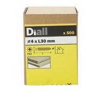 Diall Yellow-Passivated Carbon Steel Screw (Dia)4mm (L)30mm, Pack Of 500
