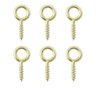 Diall Zinc-Plated Brass Extra Small Screw Eye (L)16mm, Pack Of 6