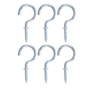 Diall Zinc-Plated Large Cup Hook (L)46mm, Pack Of 6