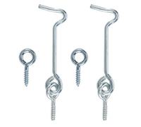 Diall Zinc-Plated Metal Gate Hook & Eye (L)51mm, Pack Of 2