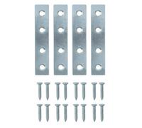 Diall Zinc-Plated Steel Mending Plate (L)75mm (W)16mm (T)2mm, Pack Of 4