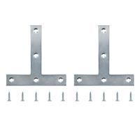 Diall Zinc-Plated Steel Tee Plate (L)100mm (W)100mm (T)2mm, Pack Of 2