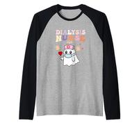 Dialysis Nurse Halloween Nephrology Nursing Day & Nurse Week Raglan Baseball Tee