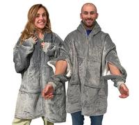 Dialysis Sweatshirts with Arm Zipper | Oversized Wearable Blanket Dialysis or Chemotherapy | Dual-Arm & Chest Access, Grey, Adult